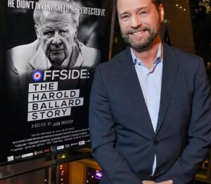 Jason Priestley Instagram - Thanks to everyone involved and everyone who came to our screening of @haroldballardoffsidedoc  What a great night! A special thanks to my entire creative team who worked incredibly hard to help me put this movie together- Ken Yan and his team, Michael Geddes, Rachael Horvath, Chuck Tatham, Gord Stellick… and I need to thank all the good people who came out and gave of their time to talk to us about Ballard… we couldn’t have made this movie without you! Sunday night 8:00 on @cbc and @cbcgem #haroldballarddoc #documentary #nhl @snchrissimpson @rickvaive