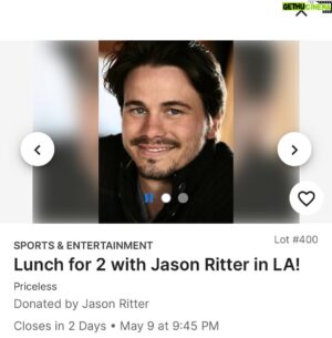 Jason Ritter Instagram - These are just some of the things for auction to support this year’s @johnritterfoundation event on Thursday. See if there’s anything you’re interested in, if you feel like supporting us! There are other ways to help and donate if you want on the website as well! Here is the link to the auction: 

https://shorturl.at/osyD1

Maybe you can’t click links in captions? Is copying and pasting allowed? I guess I’ll find out! Thank you for reading this!