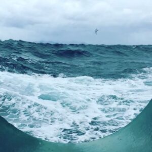 Javier Bardem Instagram - El pasaje de Drake, para much@s el mar más bravo del mundo, a través de un ojo de buey del Arctic Sunrise de @greenpeace ・・・
#Repost @greenpeaceships
・・・
Drake Passage through a porthole. Can you spot the bird?
#drakepassage #porthole #ocean #shiplife #antarctica #antarcticexpidition #greenpeace #sea #waves #birdwatching