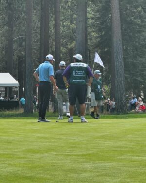 Jay DeMarcus Instagram - Day number one of the @acchampionship tournament in the books. Got to play with @bobbyflay and @bretbaier today… Can’t believe it’s my 14th year, and my caddie “Spoon” has been with me every year. It was so moving to see @timwakefield49’s number 49 on the 18th fairway, honoring him. Still can’t believe he’s gone… #americancentury