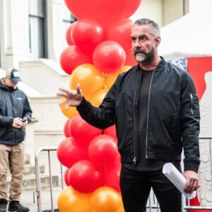 Jay Harrington Instagram - it’s always good to have @odievgallop on set keeping us on point.  in this scene, he pointed out that i could NOT in fact find cover behind a stack of balloons… 
see ya FRIDAY! 3/1/24 at 8pm on @cbstv 
👊🏼👊🏼👊🏼

@davinophotostudio