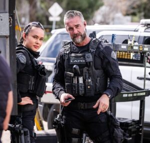 Jay Harrington Instagram - between takes, @say_ahna got me again
😡 

see ya Friday night!
@swatcbs 4/12/24 at 8pm on @cbstv 

@davinophotostudio