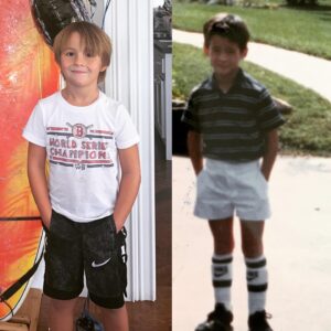 Jay Hayden Instagram - 7 years old today on the left. 7 years old too long ago on the right. One of these kids is the best dude in the world and I’m lucky to be his dad. The other is...well he needs to not wear a golf outfit to go play soccer and what’s with the super high whites COME ON MOM PLEASE!!?!!