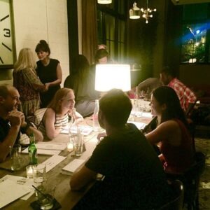Jayma Mays Instagram - Reading of "The Eleanors" last night with The Pilot Series - with the brilliant and beautiful @funstetter & @lizgilbey