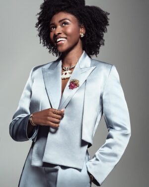 Jayme Lawson Instagram - Feeling Expensive  X @townandcountrymag  

EIC: @stellenevolandes 
Photographer: @vsteves 
Stylist: @catpope22 
Hair: @hairbyromorgan 
Makeup: @claudialakemakeup 
 
Suit: @fendi
Earrings: @verdurajewelry 
Necklace: @davidwebbjewels 
Bracelets: @tiffanyandco 
Rings: @louisvuitton