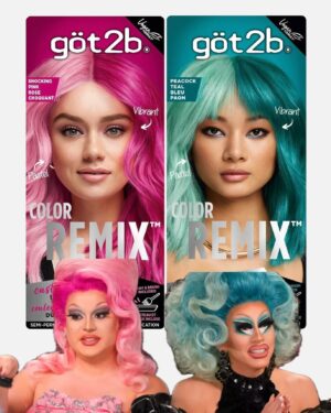 Jaymes Mansfield Instagram - Human hair wigs I dyed and styled on my second appearance on @thepitstop. Using @got2busa products: Shocking Pink & Peacock Teal Color Remix Dyes. 

#jaymesmansfield #trixiemattel #latergram #got2b #colorremix #thepitstop #rupaulsdragrace #wigdyeing #wigs