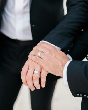 Jaymes Vaughan Instagram - Happy #NationalFreedomToMarryDay! Seeing this ring we created with @kayjewelers become a part of other LGBTQ  couple’s love stories and wedding days still amazes me. #KAYPartner We, as queer people, get to create our own traditions, and that’s why I wanted to make sure a ring existed that specifically created a safe space for us during the engagement/wedding process. ‘Our Ring by Jaymes   Jonathan’ is designed to be worn with the diamonds facing out while you are engaged, and then flipped on your wedding day, so then the diamonds face you and the wedding band faces out. Available at KAY.com

📷 @toddthephotographer