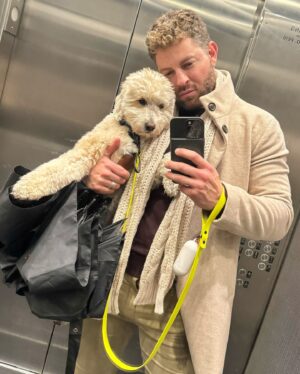 Jaymes Vaughan Instagram - We are officially 2 weeks into our life as New Yorkers. Likes so far: 
Bodegas on every corner
Lots of tasty places to eat
Seeing snow outside of our windows
New butts to sniff (Brad, not me)
Walking to everything