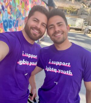 Jaymes Vaughan Instagram - Take a stand against bullying today and every day. #SpiritDay @glaad 💜💜💜