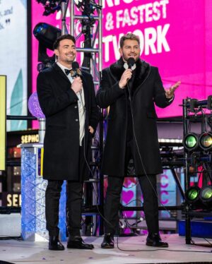 Jaymes Vaughan Instagram - Another epic New Year's Eve! Thank you @kayjewelers for bringing so much love and kisses to the night as the official sponsor of the Times Square New Year’s Eve Kiss! Swipe through to see how these husbands rang in 2024. Last photo is my fave #KayPartner