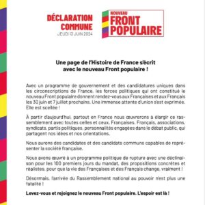 Jean-Luc Mélenchon Instagram - 🔴 Communiqué : Une page de l'Histoire de France s'écrit avec le Nouveau Front Populaire !

#NouveauFrontPopulaire