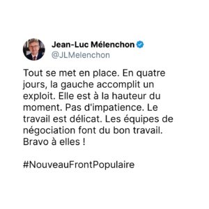 Jean-Luc Mélenchon Instagram - #NouveauFrontPopulaire