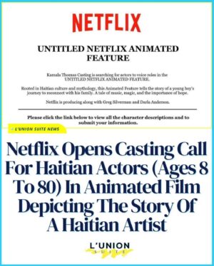 Jeanette Branch Instagram - NETFLIX AUDITION!! 🎬Open casting  call for Haitian actors from ages, 8 to 80. Previous acting experience is NOT required. That means everybody!! If you are Haitian or can realistically play one and want to get into acting this audition is for you.  Read the instructions and follow through.  #Auditions #OpenCallCasting  #Netflix