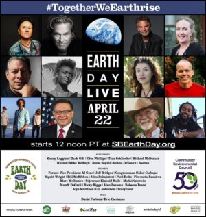 Jeff Bridges Instagram - Join us for an online Earth Day Festival dedicated to inspiration, community building, and climate action. The livestream event begins at 12PM PT on Wednesday, April 22. Watch live at SBEarthDay.org. #TogetherWeEarthrise