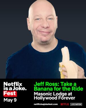Jeff Ross Instagram - Let’s gooooooooooo! JUST ANNOUNCED: I’m producing and performing as part of @NetflixIsAJoke: The Festival on May 5 at The Forum! Presale starts tomorrow at 10am PT with code GROAT before the general public this Friday. Tickets and more info at www.netflixisajokefest.com #tombrady 
ALSO….. 
JUST ANNOUNCED: I’m performing my solo show as part of @NetflixIsAJoke: The Festival on Thursday May 9 at The Masonic Lodge at Hollywood Forever! Presale starts tomorrow at 10am PT with code BANANA before the general public this Friday. Tickets and more info at www.netflixisajokefest.com