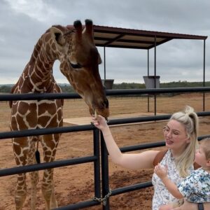 Jeff Weldon Instagram - We had the most wonderful time at @longneckmanor this past weekend. Winston is infatuated with animals, so we figured we would treat him to a special encounter with some Giraffe’s and Rhinos! Winston was a little timid while feeding them though, but loved the up close and personal animal interactions. The highlight of the trip was Danielle getting licked by a giraffe when she wasn’t paying attention lol (scroll through and you’ll see the video)! After the week we had, this was the perfect way to put a smile on our faces. Highly recommend if you’re in the Fredericksburg, TX area.