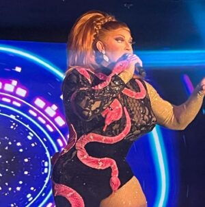Jeffery Roberson Instagram - Thank you to @electrajimbuff for my incredible Tay Tay costumes! #ptown2024 #theerrorstour