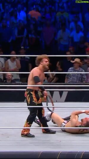 Jeffrey Jarrett Instagram - @realjeffjarrett tried to stop @hangmanadampage from using the belt! Watch #AEWDynamite LIVE on TBS!