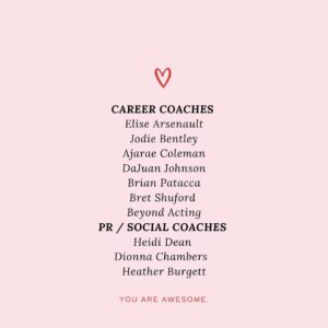 Jenna Doolittle Instagram - ✨2020 was a terrible year in so many ways. Our industry has struggled, but some industry members really stepped up and made actors feel seen, supported and loved. 

The following list was compiled by actors in the Actors Rise FB group as well as a few additions from me. 

To those on this list, 
Thank you. Thank you. Thank you. 

You made all the difference. ❤️

***Of course this is not a full list of everyone who supported actors so please tag someone below who you’d like to thank & follow these people and support them as they have certainly supported us! 

Here’s to an incredible 2021! 🎉🥂

#gratitude #thankyou