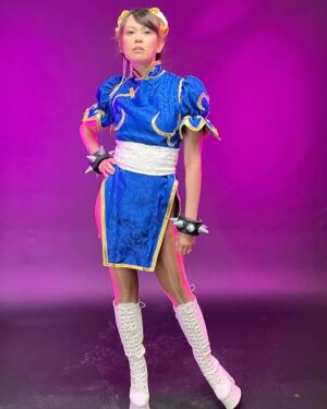 Jennie Kwan Instagram - I finally get to present my Chun-Li cosplay just in time for the year anniversary of Street Fighter 6.  Thank you @ryann.kaykay for creating such a beautiful cosplay.  It helps me get right into it.  Prepare yourself!!
.
.
.
📸 @intothelostwoods 
#actor #voiceover #voiceactor #vo #gamer #videogame #videogamecharacter #fightinggames #streetfighter #streetfighter6 #chunli #chunlicosplay #chunlistreetfighter #sf6 #womenempowerment
