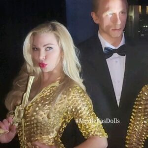 Jennifer Lyons Instagram - I will forever and always be a die hard Bond Fan. What a blast @tributeproductions
#jamesbond #goldmines #bond girls #parties #performer #blonde #costumes #models
