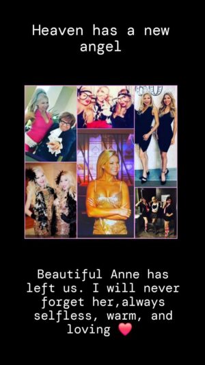 Jennifer Lyons Instagram - I am so devastated by this news 💔  I adored you, Anne. I hope your soul is soaring with the angels tonight. The brightest stars leave us too soon.