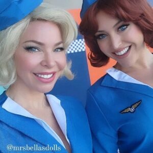 Jennifer Lyons Instagram - Who doesn't love being a Pan Am girl for the day! Thank you @mrsbellasdolls #mrsbellasdolls @modlux_diana #panam #60svintage #60smakeup #buhbye
