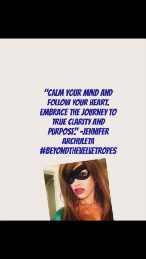 Jennifer Walcott Instagram - Everyone loves a superhero story, especially when it mirrors our own struggles and victories. Like every great hero, I’ve learned to navigate life’s challenges by calming my mind and following my heart.

“Calm your mind and follow your heart. Embrace the journey to true clarity and purpose.” -Jennifer Archuleta #beyondthevelvetropes #📚