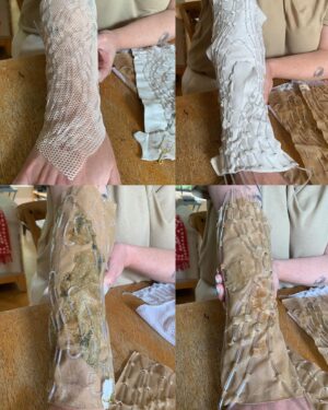 Jenny Beavan Instagram - ‘Finding Dementus’
Furiosa’s Dementus was not an easy character to get a grip on, ie to understand where he came from and what formed him ... I found inspiration in despots, ‘gurus’ and showmen - with elements of all appearing in the final costume.

His costumes were born in our tiny studio in Peckham, using motorbike gear, parachutes and of course a teddy bear! We tried all sorts of paint techniques, dye for the parachute, as well as various draping looks - well aware this could be a nightmare on a motorbike …!
Later in Australia we were able to fit Chris Hemsworth and refine the whole look to suit everyone’s vision, with the final costume being a collaborative exercise as it should be on any film. 

So here are some photos of the ideas on the stands, figuring it all out with Lauren Reyhani and Stephen Miles, fitting and working with Dan Blacklock, Chris’s Key Costumer in Sydney, before shooting in Broken Hill. 
It was a journey, but a wonderful journey to make with Chris and George.

@madmaxsaga 
@chrishemsworth 
@lauren_reyhani_costume 
@danblacklock08 
@jasinboland