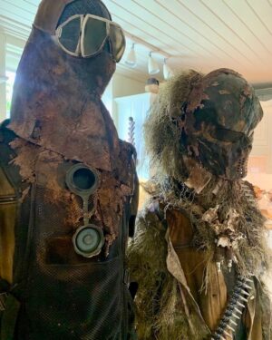 Jenny Beavan Instagram - Now that the dust/sand! has settled and I can think a little straighter about the extraordinary experience that was Furiosa ... I thought it would be fun to show off a little of the process starting in London, in my home which turned itself into a studio.

We couldn’t go to Australia due to Covid and quarantine restrictions so started the process of designing and making costumes in my sitting room and garden! Eventually moving into a tiny local studio after meeting the post-apocalyptic nightmares in the kitchen became a bit much at breakfast!

We worked via Zoom and FaceTime with George and with our Sydney workshop set up by Mel Dykes which, although not ideal, meant we had good communication despite occasionally having to be compos mentis at 4am to join in with production meetings on Australian time. This experience has made me SO appreciate being on site to work with the crew in person, but is a very useful tool to add into the arsenal of what it takes to be a costume designer.

@lauren_reyhani_costume 
@madmaxsaga