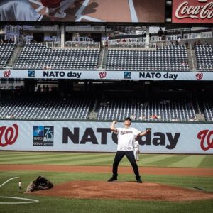 Jens Stoltenberg Instagram - A great experience to attend NATO Day at Nationals Park. 

I had the honour of throwing the first pitch at the game between the Washington Nationals and the Saint Louis Cardinals.