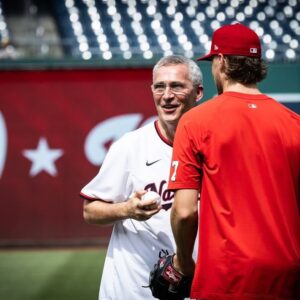Jens Stoltenberg Instagram - A great experience to attend NATO Day at Nationals Park. 

I had the honour of throwing the first pitch at the game between the Washington Nationals and the Saint Louis Cardinals.