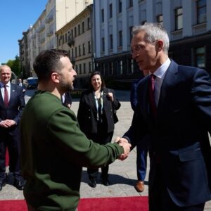 Jens Stoltenberg Instagram - Important to visit Kyiv again and meet with President @zelenskyy_official.
The situation is difficult, but it is not too late for Ukraine to prevail – and more support is on the way. 
@nato is also stepping up for the long haul, putting Ukraine on an irreversible path to the Alliance.