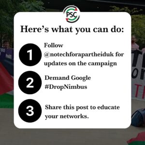 Jeremy Corbyn Instagram - Today, protesters gathered outside Google’s London HQ in solidarity with Google workers demanding that Google ends Project Nimbus, which is enabling Israel’s apartheid and genocide against Palestinians.

Across the world, Google and Amazon workers are rising up, demanding their labour isn’t used to build technology used to support oppression.

Follow @notechforapartheiduk for updates on the campaign and help support it by demanding Google #DropNimbus

#FreePalestine #CeasefireNOW
