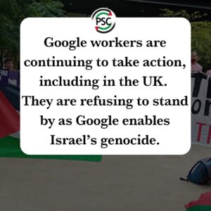 Jeremy Corbyn Instagram - Today, protesters gathered outside Google’s London HQ in solidarity with Google workers demanding that Google ends Project Nimbus, which is enabling Israel’s apartheid and genocide against Palestinians.

Across the world, Google and Amazon workers are rising up, demanding their labour isn’t used to build technology used to support oppression.

Follow @notechforapartheiduk for updates on the campaign and help support it by demanding Google #DropNimbus

#FreePalestine #CeasefireNOW
