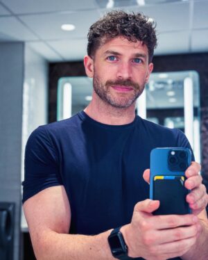 Jeremy Crittenden Instagram - The bathroom lighting at the Marriott Marquis is the Pride Parade Marshall*

*if they leave that up to me.**

**they won’t. 
.
.
.
.
#gay #gayguy #gayman #gaypride #blueeyes #mirrormirror #broadway #nyc