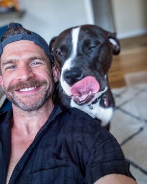 Jeremy Crittenden Instagram - Hey! This is Boris. He’s new to the family, and I hope you’ll welcome him to his new home. 

He came home with me last night, starting a foster - first time for me - but he’s a pro at it. We’re getting to know each other but I have a feeling we’re gonna pick each other. 

My heart. 
.
.
.
.
#gay #gayguys #gaystagram #gayswithbeards #nyc #pitmix #dogfoster #gayswithdogs