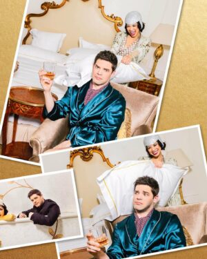 Jeremy Jordan Instagram - “Because the book itself is so grand, there’s not just one way to do ’The Great Gatsby.’”

Time Out New York’s March cover stars are the leading cast members of “The Great Gatsby” on Broadway, Jeremy Jordan and Eva Noblezada. After a photo shoot at the @theplazahotel, we asked them about what it’s like to play the iconic characters and their relationship with each other on the stage to kick off our Spring Broadway Preview.

Head to the link in our bio to read the full interview and check out “The Great Gatsby” at the Broadway Theatre, opening April 25.

Photographer: Evan Zimmerman @evzmm
New York Editor: Shaye Weaver @shayeweaver
Design Director: Bryan Mayes @bryanmayesdotcom
Senior Designer: Onik Hossain @onik3
Video Director: Delia Barth @dbarthvader
Photo Editor: Laura Gallant @lauramgallant
Writer: Raven Snook @divaraven
Stylist: Emma Pritchard @meemmap and assisted by @sarahgoethejones
Hair: Keshia Tokeshia @howtokeshia
Make-Up: Chelsea Gehr @chelseagehr from @exclusiveartists using @makebeautyofficial
Groomer: Lisa-Raquel Baines @lisaraquel
Location: The Plaza Hotel @theplazahotel

Cover look Jeremy wears a vintage robe and @century21stores Cravat and socks while Eva wears @kelsey.randall chainmail dress, @skims bodysuit, @eugeniakimnyc hat, vintage robe and @stuartweitzman sandals. In ballroom and stairs look Eva wears @christylynncollection gown, @dauphinesofny headband, @adriennelandau faux fur scarf and @stuartweitzman sandals. Jeremy wears @tedbaker shirt, @brooksbrothers suit and @allenedmonds shoes. The bath look Eva is wearing @halston gown, @dauphinesofny headband, @wacoalamerica bra and @adriennelandau stole, Jeremy wears @brooksbrothers tuxedo, @tommyhilfiger bow tie and @allenedmonds shoes.