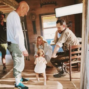 Jeremy Sumpter Instagram - One of the best parts of filming was this little cutie!! her and Lucy are a day apart.. crazy! Was great to work with everyone on this film.. as you can see we all were like a family.. #kickassfam