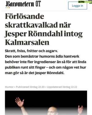 Jesper Rönndahl Instagram - Nej men Barometern det hade ni inte behövt 😚
Resten av turnén (biljettlänkar i bio):

7/10 Lund - SLUTSÅLD
9/10 Lund 16.00 - SLUTSÅLD
9/10 Lund 19.00 - SLUTSÅLD
22/10 Helsingborg - FLER BILJETTER SLÄPPTA
23/10 Umeå - FÅTAL
6/11 Malmö 17.00 & 20.00 - SLUTSÅLDA
7/11 Malmö 19.00 - EXTRAFÖRESTÄLLNING - FÅTAL
28/11 Vara 16.00 - EXTRAFÖRESTÄLLNING
28/11 Vara 19.30 - SLUTSÅLD
4/12 Uppsala 
10/12 Karlstad - NY!
14/12 Stockholm 17.30 & 20.00 - FLER BILJETTER SLÄPPTA
15/12 Stockholm 17.30 20.00 - FLER BILJETTER SLÄPPTA
17/12 Växjö - FÅTAL

2022
7/1 Linköping - FLER BILJETTER SLÄPPTA
15/1 Göteborg 16.30 - EXTRAFÖRESTÄLLNING
15/1 Göteborg 19.30 - FÅTAL 
22/1 Halmstad - FÅTAL 
19/2 Jönköping - NY!

Länk i bio!
