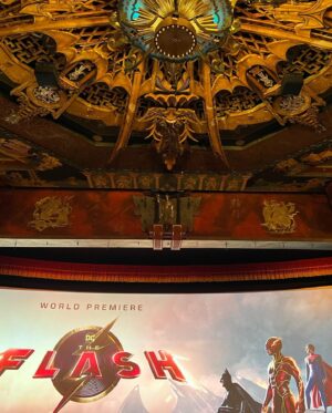 Jess Weixler Instagram - Went to the incredible @dctheflash ⚡️⚡️⚡️premiere last night. I’m so proud of my friends @barbaramus and @andy_muschietti for making such a gorgeous epic film. It’s so so funny. Funny and moving and mind bending. They crushed it. #rainingbabies 
And thank you @jaredengstudios for styling me in this beautiful @roland_mouret dress 💙
See the Flash⚡️⚡️⚡️