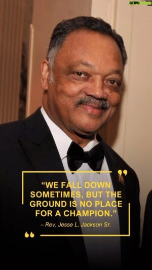 Jesse Jackson Instagram - #MotivationMonday

“We fall down sometimes, but the ground is no place for a champion.” – Rev. Jesse L. Jackson Sr.

#IamSomebody #KeepHopeAlive #RainbowPUSHCoalition #PUSHforChange #JesseJackson #motivationmonday #nevergiveup
