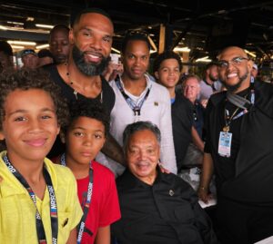 Jesse Jackson Instagram - Running into @mforte22  was an unexpected highlight of our Nascar day. ❤️

#nascarchicago #chicago #keephopsalive