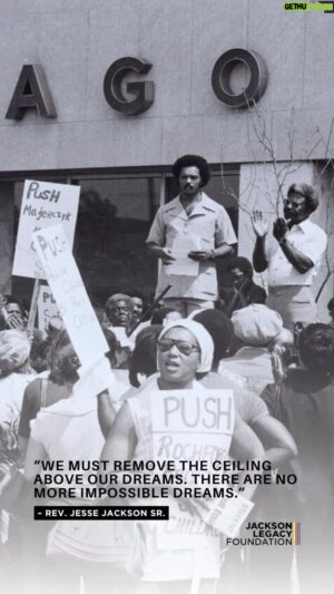 Jesse Jackson Instagram - #MondayMotivation

“We must remove the ceiling above our dreams. There are no more impossible dreams.”

#IamSomebody #KeepHopeAlive #RainbowPUSHCoalition #PUSHforChange #JesseJackson #leadership