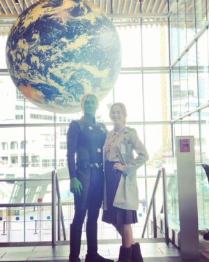 Jesse Rath Instagram - It’s not everyday you get to work with the love of your life. For me it’s happened twice. Once was on a pilot we shot around 9 years ago (which no one will ever see)... and the second was on the next episode of @supergirlcw 🎉 @hollydeveaux guest stars on #supergirl this week! 💕🤖

#supergirl #brainy #brainiac #cw #wb #brainiac5 #arrowverse #warnerbros 
#doctorlahr #beatricelahr #dc #dceu #superfriends #legionofsuperheroes