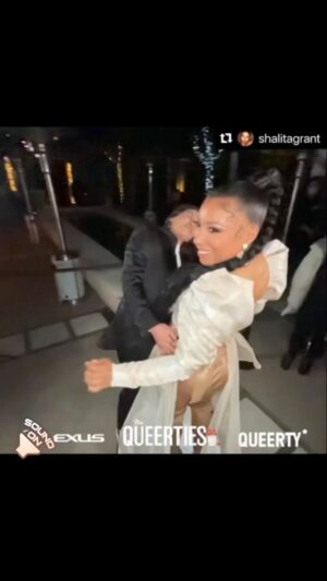 Jessica Aguilar Instagram - You’re a reminder of all the goodness that comes with being authentic. Congratulations gorgeous gem on being nominated for @queerty #Innovatoroftheyear 😘 

PS I was doing my best hair model hair whip! Shout out to @fournaturalshair for my strong thick shiny mane! #cassiadeepconditioner

#Repost @shalitagrant with @make_repost
・・・
What a dope night!
.
Flew in to LA to attend the @queerty awards for which I was nominated #innovatoroftheyear (congrats @ryanoconn 😘)
.
Of course, @jagatt and I did it OUR WAY! We showed up to LAX with no clothes or shoes and planned to find something fucking fresh in the Fashion Districts best kept secret: Santee Alley 🤣
.
Shout out to @shopchikas for the inspirational top that I built this creation off of. When I told Jess that I was gonna get some leather leggings and a belt with a train she looked at me like “😳” I was like, “Girl, that is a dope fucking look.” And she was like, “Yea but we only have like 3 hours…do you think you’re gonna find all that?” 
.
I got it in less than 2 hours. She got hooked up with her tux next door, we were whisked away to a tailor around the corner, ran to Bloomingdale’s to grab some shoes and we were at the hotel by 4:30pm
.
Hair done by the real #icygirl and queen of #couturebabyhair @haute_headz 
She gave me my first blow out and ponytail (!!) since my #bigchop (check out my progress over @fournaturalshair)
And my face was beat down by my friend and the best to evaaaaaa do it @beautybyerick 😘😘😘
.
It was my first night out and it was amazing to be in my community and celebrate us. And Jess, I’m over the moon to have you by my side 😘
#lgbtq #lgbtqawards #alwayssaygay #queerties2022 #itgetsbetter #lesbianlove #lesbianlovestory