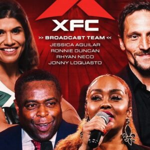 Jessica Aguilar Instagram - So honored to be a part of the broadcast and the rebirth of @xfcfight with this gang! Showtime is tomorrow. You can find all info on ❌FCfight.com 
.
.
.
.
.
.
#XFC50 #MMABroadcast ✌🏽🫶🏽