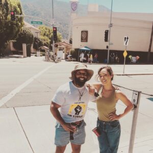 Jessica Camacho Instagram - One of the first friends I made in LA…from wild-eyed servers, running around from table to table in the insane restaurant where we worked, hungrily dreaming of making our shared acting dreams a reality, to walking together 14 years later in the city we love, in support of the art form and industry we love.  Grateful to do this crazy life/dream thing alongside you @ahwoods1980 :) #sagaftrastrong