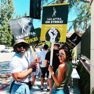 Jessica Camacho Instagram - One of the first friends I made in LA…from wild-eyed servers, running around from table to table in the insane restaurant where we worked, hungrily dreaming of making our shared acting dreams a reality, to walking together 14 years later in the city we love, in support of the art form and industry we love.  Grateful to do this crazy life/dream thing alongside you @ahwoods1980 :) #sagaftrastrong