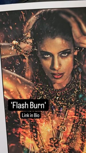 Jessica Clark Instagram - I've been working on a visual art mixed-media series recently. Having been in front of the cameras for the majority of my career, this feels very different! Both empowering and scary (mostly scary lol). 

Anyway, this is 'Flash Burn'. I hope you like it.

Available for purchase at www.higharttattoo/store